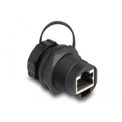 DeLOCK Coupleur RJ45 Cat.6A avec chapeau de scellement, IP67, étanche à la poussière et à l’eau
