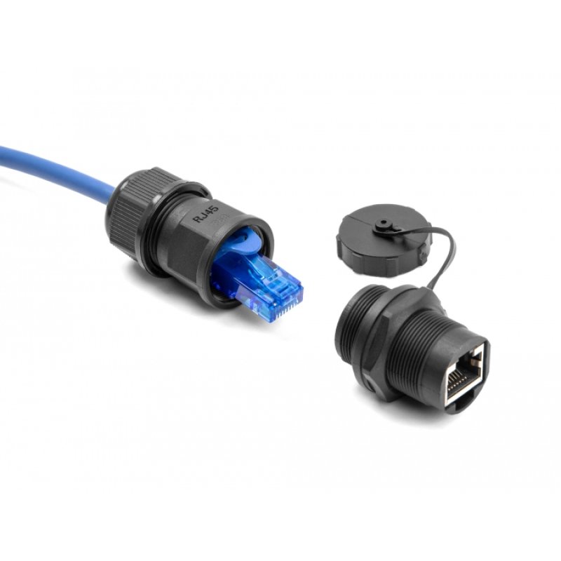 DeLOCK Coupleur RJ45 Cat.6A avec chapeau de scellement, IP67, étanche à la poussière et à l’eau