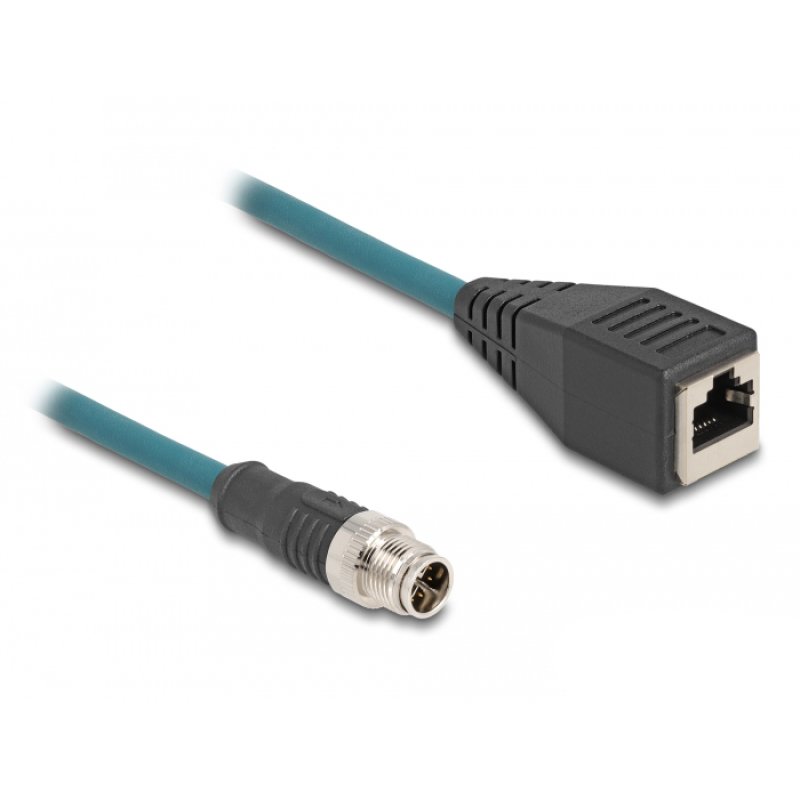 DeLOCK M12 Adapter Cable X-coded 8 pin male to RJ45 female 50 cm