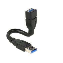 DeLOCK 0.15m 2xUSB3.0-A câble USB USB 3.2 Gen 1 (3.1 Gen 1) 0,15 m USB A Noir
