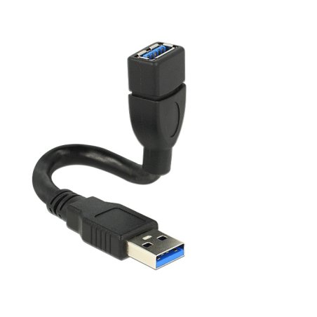 DeLOCK 0.15m 2xUSB3.0-A câble USB USB 3.2 Gen 1 (3.1 Gen 1) 0,15 m USB A Noir
