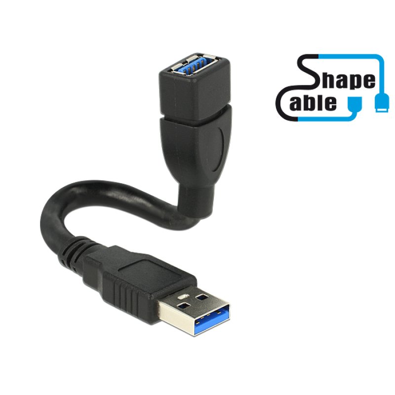 DeLOCK 0.15m 2xUSB3.0-A câble USB USB 3.2 Gen 1 (3.1 Gen 1) 0,15 m USB A Noir