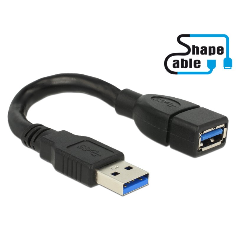 DeLOCK 0.15m 2xUSB3.0-A USB cable USB 3.2 Gen 1 (3.1 Gen 1) USB A Black