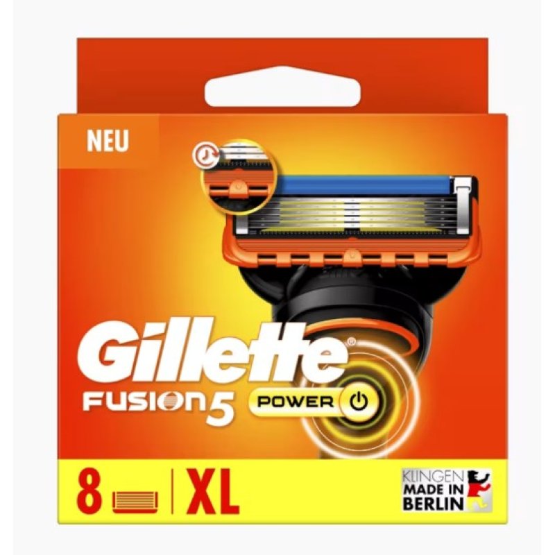 Gillette Fusion5 Power lame de rasoir 8 pièce(s) Acier inoxydable Hommes