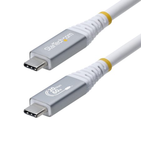 StarTech.com 3m (10ft) USB4 Cable, 20Gbps, USB-IF Certified USB-C Cable, 60W PD, 4K 120Hz DP 1.4, TPE Jacket, White