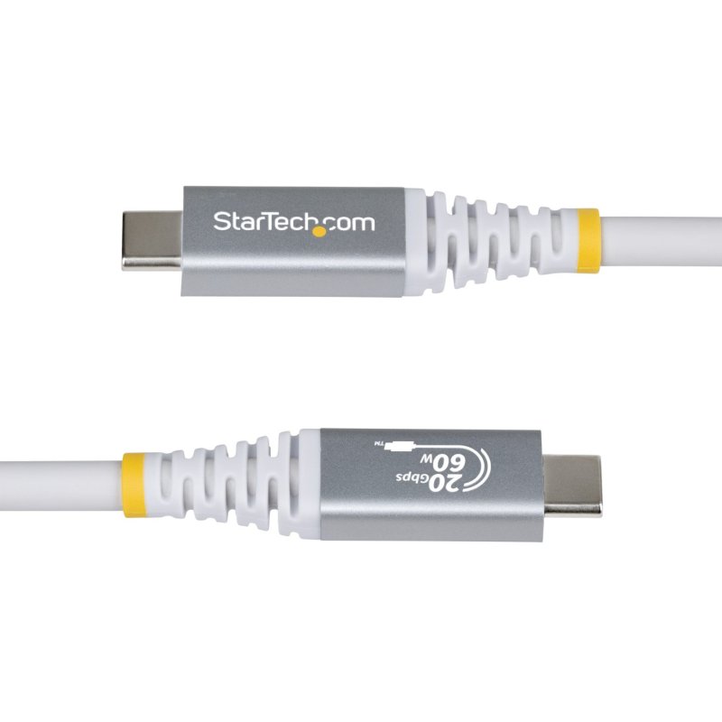 StarTech.com 3m (10ft) USB4 Cable, 20Gbps, USB-IF Certified USB-C Cable, 60W PD, 4K 120Hz DP 1.4, TPE Jacket, White
