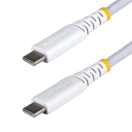 StarTech.com 3m (10ft) White USB-C Charging Cable, 60W (3A) PD, Dual-Layer Braided Nylon/TPE Jacket, Rugged USB C
