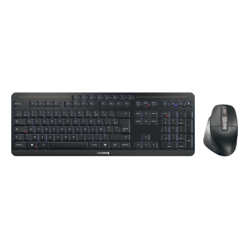 CHERRY Stream desktop ultimate clavier Souris incluse maison/bureau USB RF Wireless Bluetooth AZERTY Français Noir