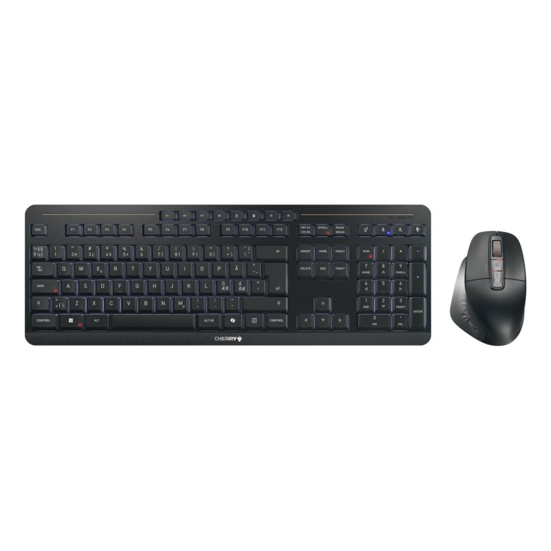 CHERRY Stream desktop ultimate clavier Souris incluse maison/bureau USB RF Wireless Bluetooth QWERTY Nordique Noir