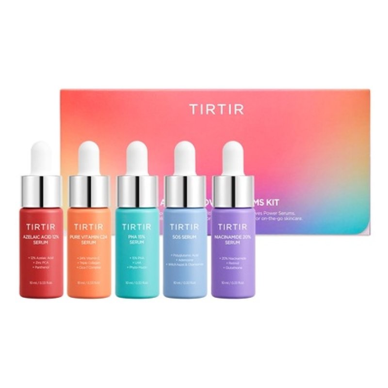 Tirtir 5 Actives Power Serums Kit Korean Skin Care Set with Vitamin C