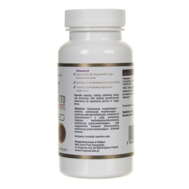 Progress Labs Vitamin K2 MK-7 from Natto 100mcg 120 Tablets