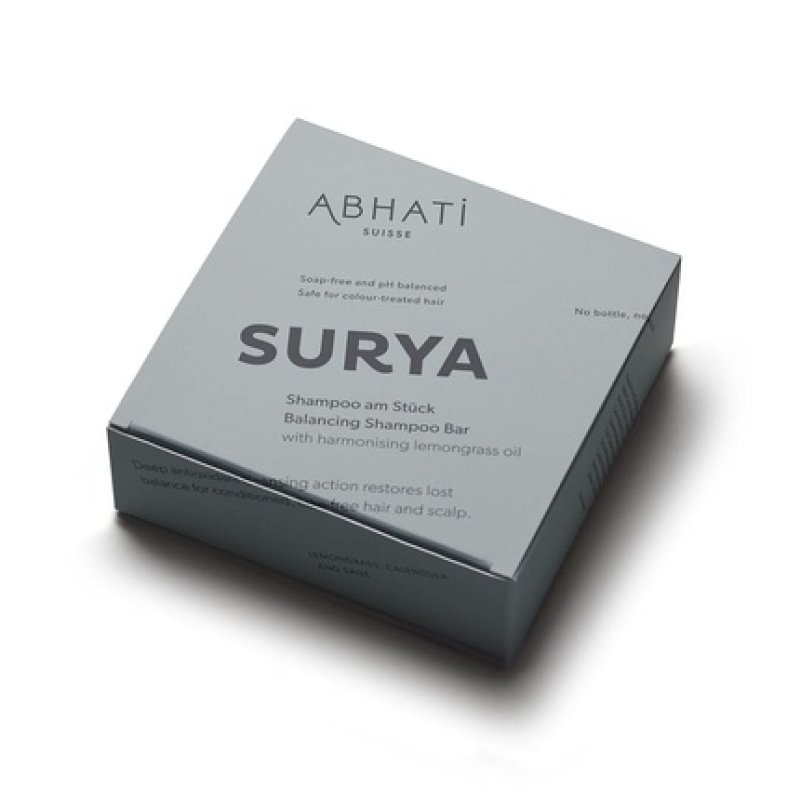 Abhati Suisse SURYA Balancing Shampoo Bar pH-Balanced Formula 58g