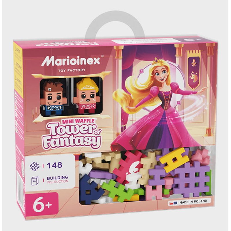 MARIOINEX Klocki Mini Waffle Princess Wieża Fantazji 148 elementów