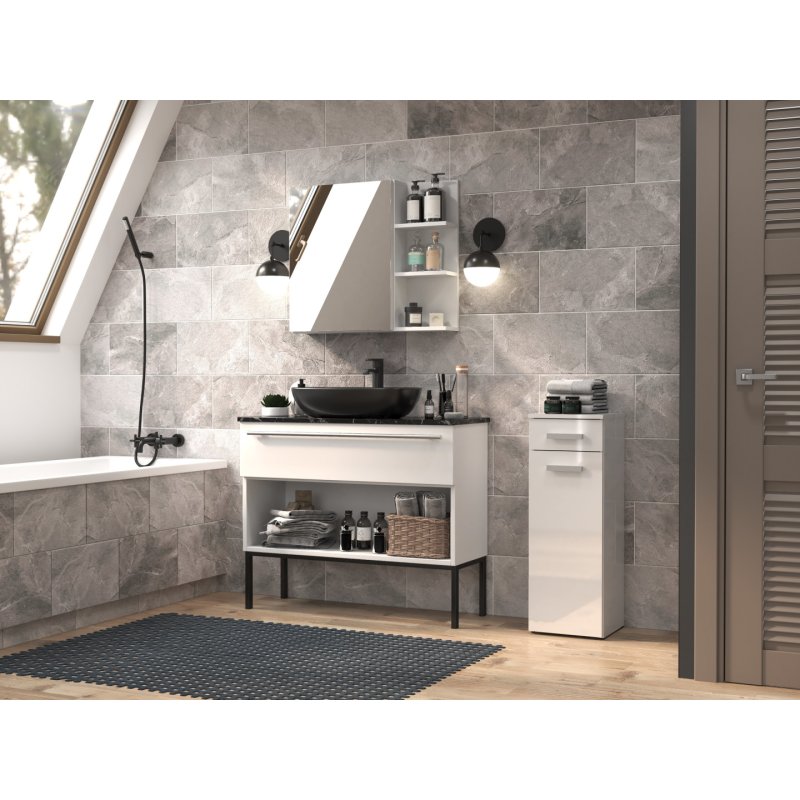 Topeshop NEL V DS BIEL POŁ bathroom storage cabinet White