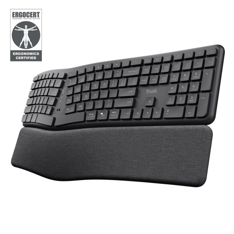 Trust Keyra Ergo Mulitdevice Wireless Keyboard