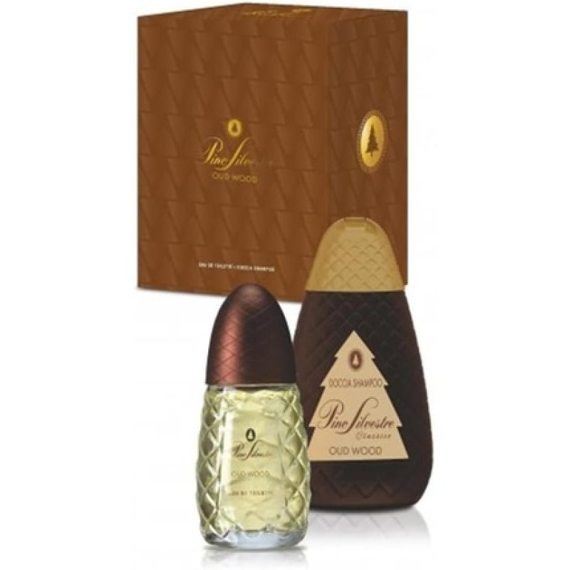 Pino Silvestre Oud Wood Gift Set for Men - Eau de Toilette 75ml and Shower Shampoo