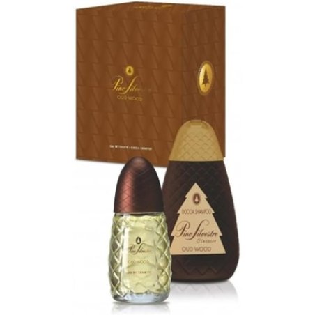 Pino Silvestre Oud Wood Gift Set for Men - Eau de Toilette 75ml and Shower Shampoo