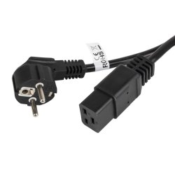 Lanberg CA-C19C-10CC-0018-BK power cable Black 1.8 m CEE7/7 C19 coupler