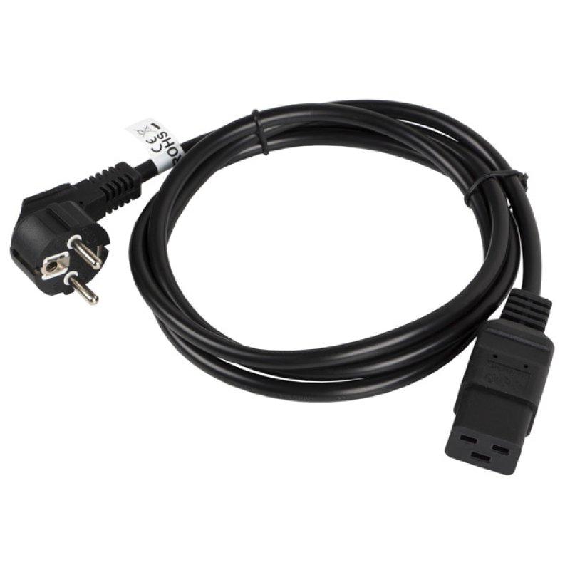 Lanberg CA-C19C-10CC-0018-BK power cable Black 1.8 m CEE7/7 C19 coupler