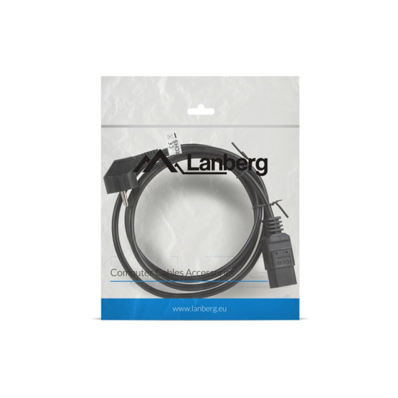CABLE LANBERG ALIMENTACION CEE 7/7 A IEC 320 C19 1.8M 16A VDE NEGRO