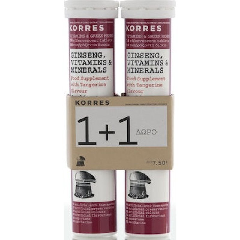 Korres Promo Ginseng Vitamins And Minerals - 11 Free Gift 18 Effervescent Tablets