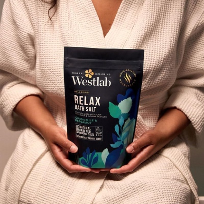 Westlab Magnesium Relax Bath Salts 1kg - Mood-Boosting Neuroscent - Chamomile & Bergamot