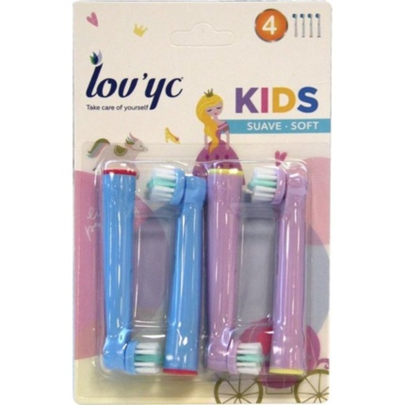 Lov Yc Kids Soft Princess Toothbrush Heads 4 Pack