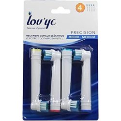 Lov yc brush heads precision clean medium soft 4pcs