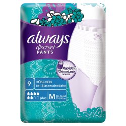Always Discreet Incontinence Pants for Women Size M Plus - Pack of 9