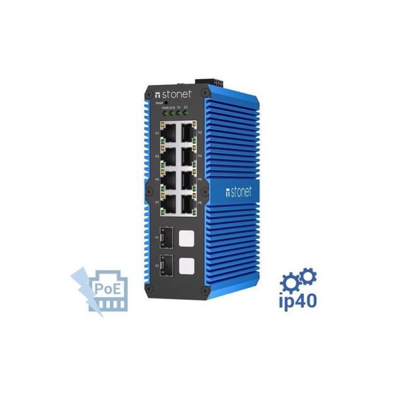 STONET NIS3010GP-MWC Industrial L2 Switch 8 port Gigabit PoE