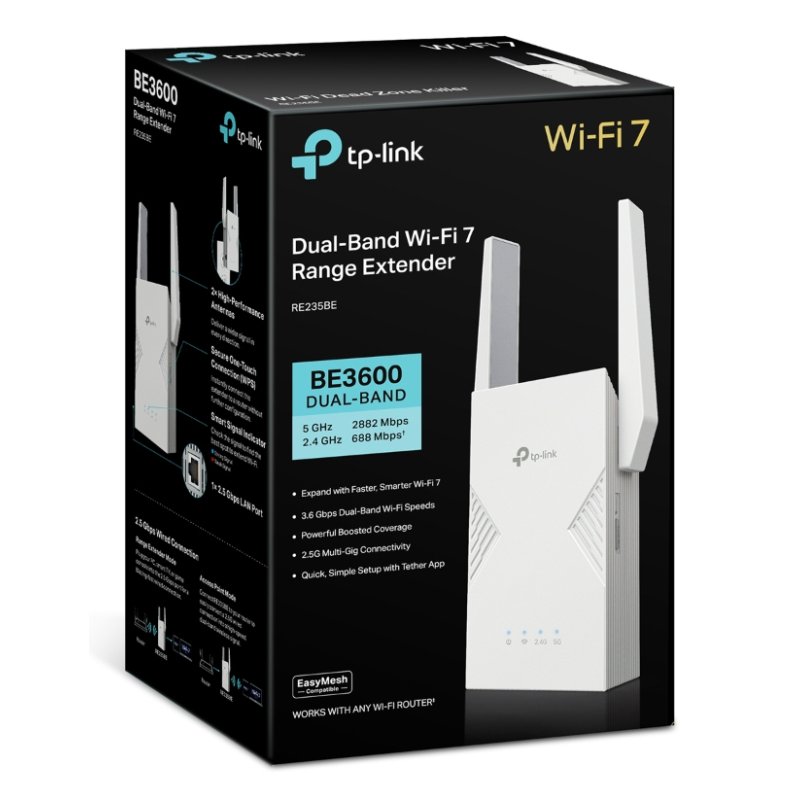 TP-Link BE3600 Émetteur et récepteur réseau Blanc 2500 Mbit/s