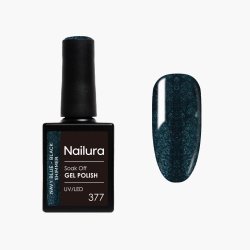 Nailura - Gel Polish 377 - Navy Blue/Black Shimmer - 10 ml