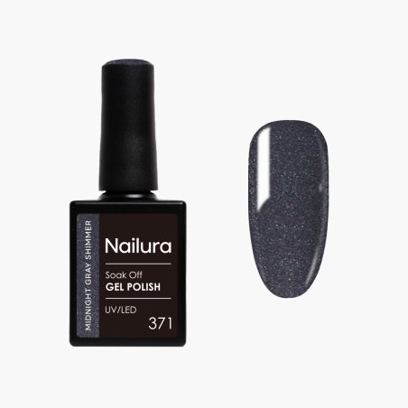 Nailura - Gel Polish 371 - Midnight Gray Shimmer - 10 ml