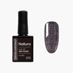 Nailura - Gel Polish 370 - Charcoal Gray Sparkle - 10 ml