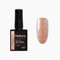 Nailura - Gel Polish 347 - Champagne Gold Sparkle - 10 ml