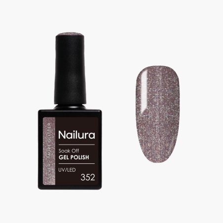 Nailura - Gel Polish 352 - Silver Taupe Glitter - 10 ml