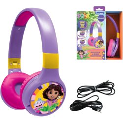 Lexibook - 2 in 1 foldable Dora Headphones (HPBT010DOR)