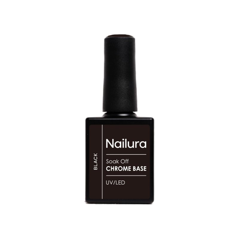 Nailura - Chrome Base Black Gel - Black - 10 ml