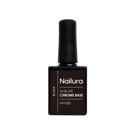 Nailura - Chrome Base Black Gel - Black - 10 ml