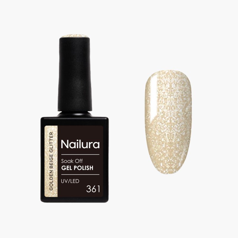 Nailura - Gel Polish 361 - Golden Beige Glitter - 10 ml