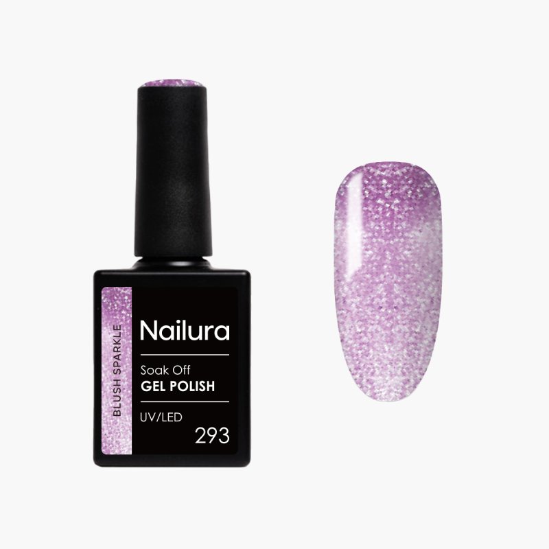 Nailura - Gel Polish 293 Blush Sparkle - Soft, Light Pink with a Whisper of Purple - 10 ml