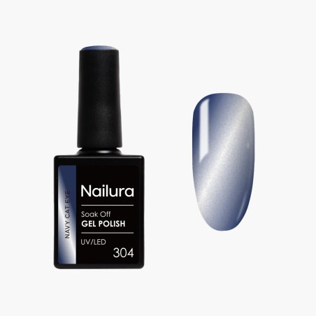 Nailura - Gel Polish 304 - Navy Cat Eye - Navy Blue - 10 ml