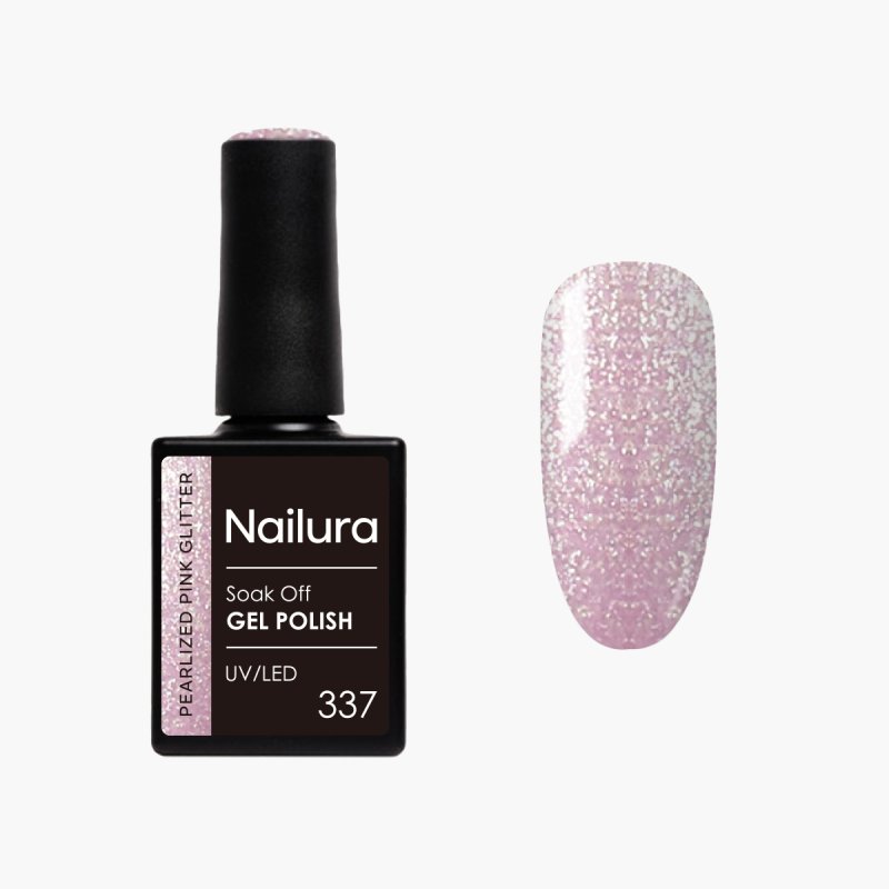 Nailura - Gel Polish 337 - Pearlized Pink Glitter - 10 ml