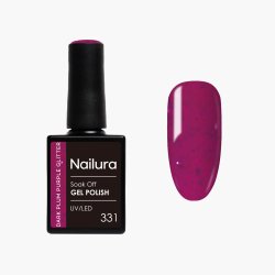 Nailura - Gel Polish 331 - Dark Plum Purple Glitter - 10 ml