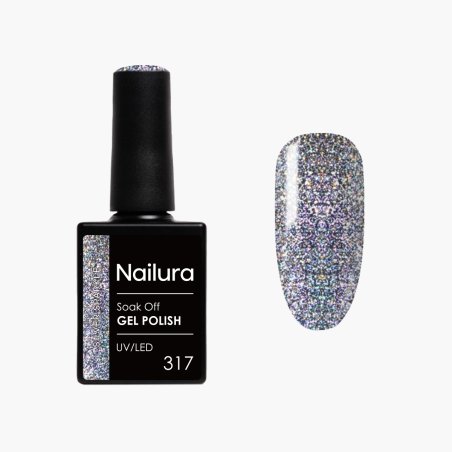 Nailura - Gel Polish 317 - Silver Sparkle - 10 ml