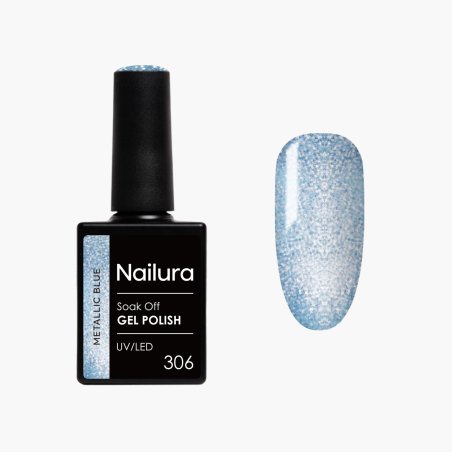 Nailura - Gel Polish 306 - Metallic Blue - 10 ml