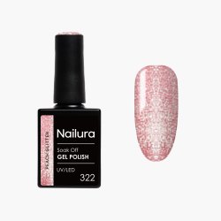 Nailura - Gel Polish 322 - Peach Glitter - 10 ml