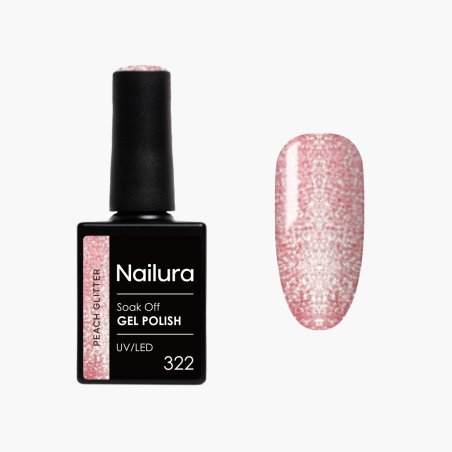 Nailura - Gel Polish 322 - Peach Glitter - 10 ml