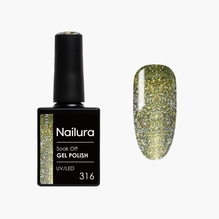 Nailura - Gel Polish 316 - Sparkling Yellow Green - 10 ml