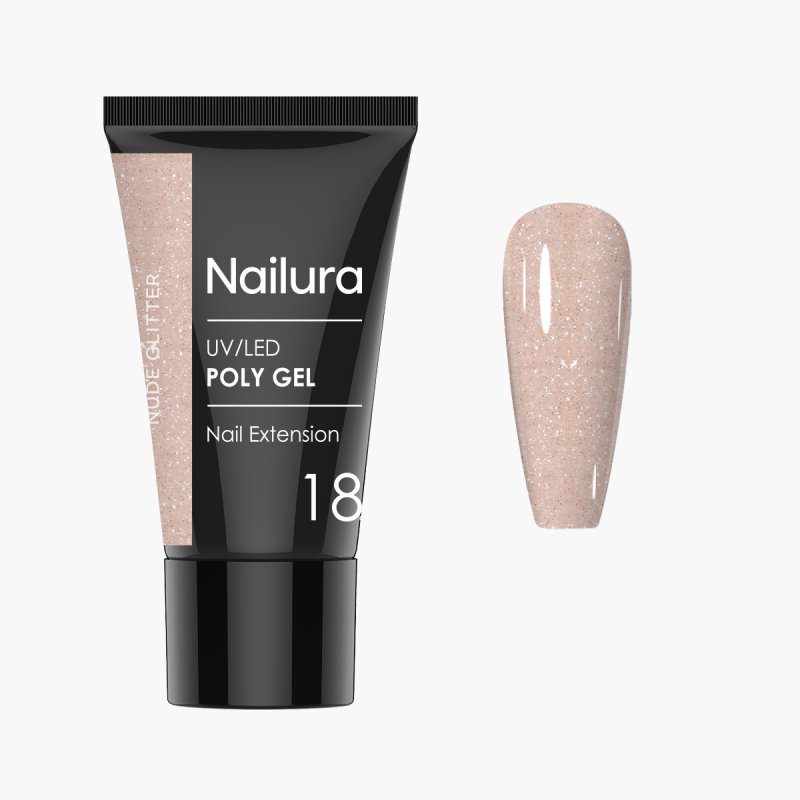 Nailura - Poly Gel 18 - Nude Glitter - 30 ml
